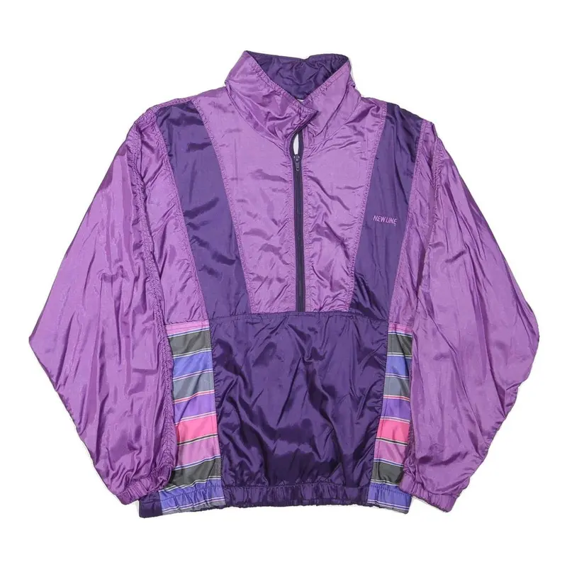 New Line Womens Purple & Violet Zip Jacket M Polyester Blend Colourblock Casual 1