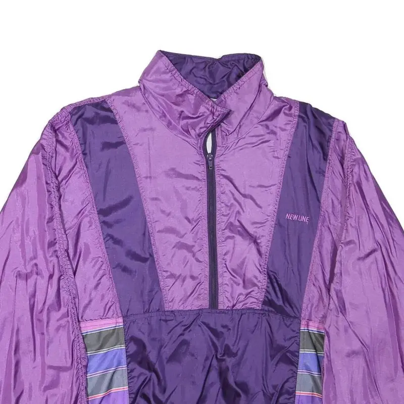 New Line Womens Purple & Violet Zip Jacket M Polyester Blend Colourblock Casual 2