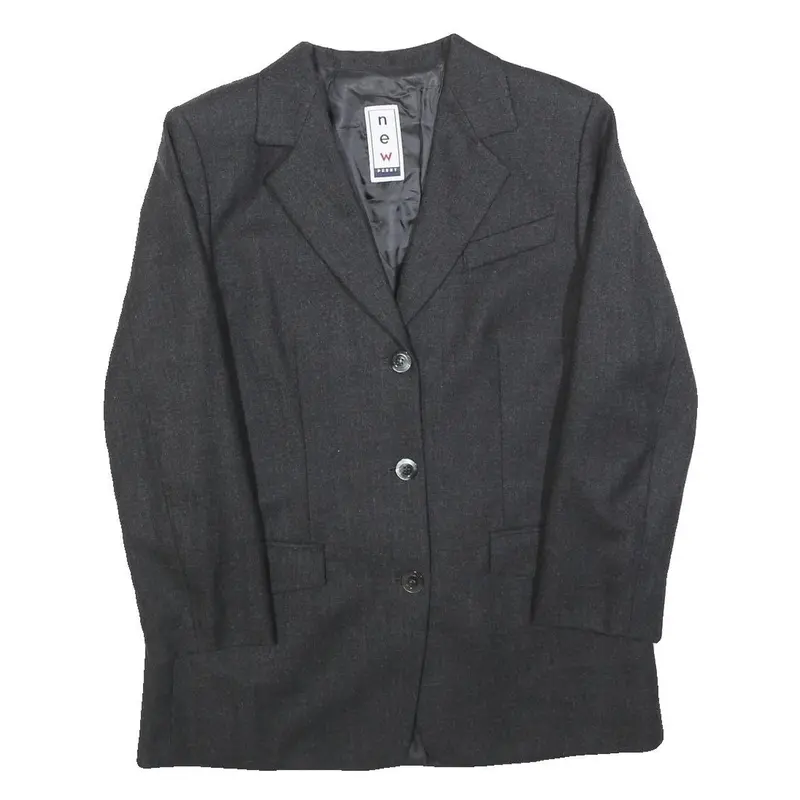 New Penny Womens Grey Button Wool Jacket S Woven Classic Tailored 1
