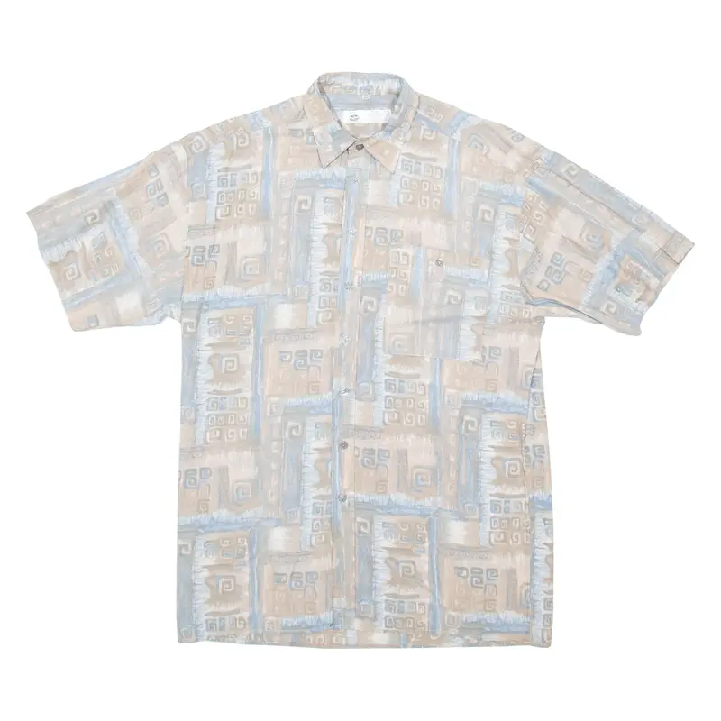New Tast Mens Shirt Brown Viscose Crazy Pattern Xl 1