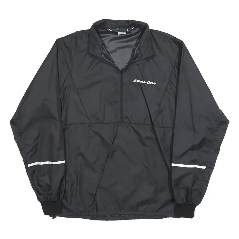 Newline Mens Black Sports Jacket L Polyester Blend Plain Zip Athletic Outdoor 1
