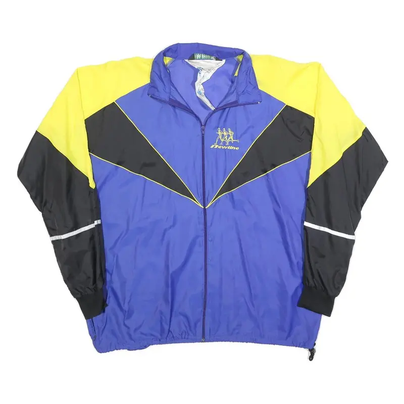 Newline Mens Blue & Yellow Zip Nylon Track Jacket L Lightweight Reflective 1