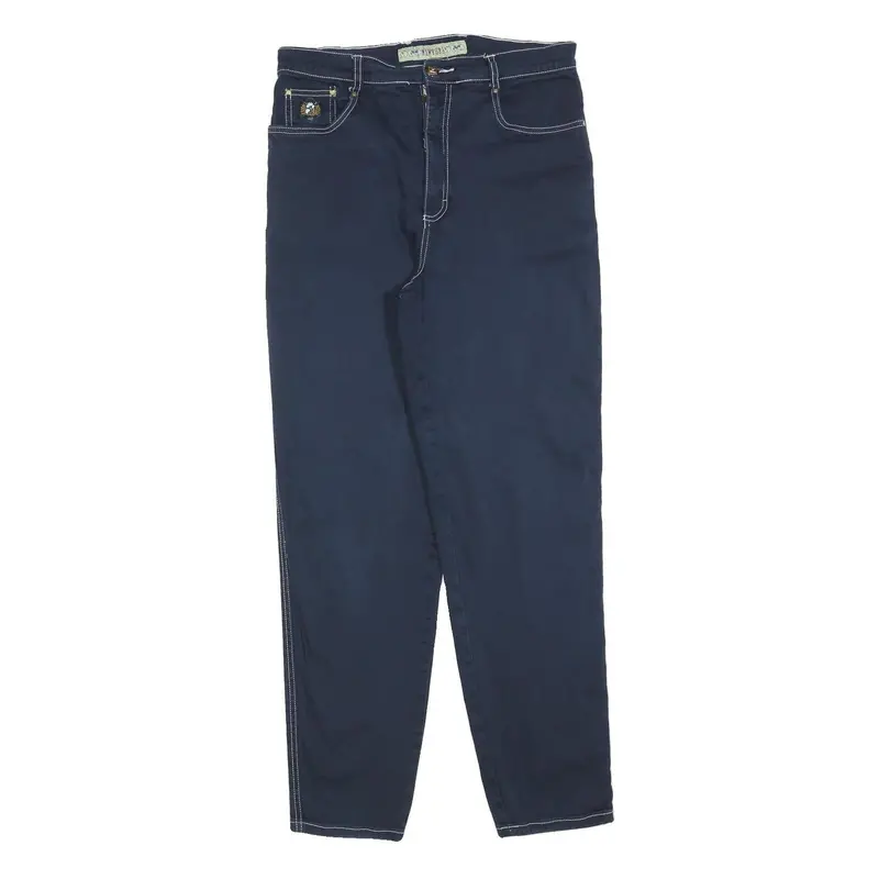 Newport Mens Cotton Blend Navy Regular Fit Straight Leg Trousers W32 L30 1