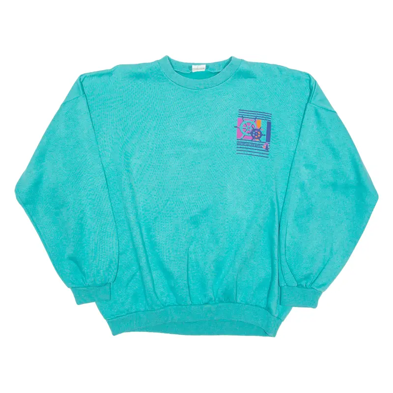 Newport Sailing School Mens Sweatshirt Blue Crew Neck L 1