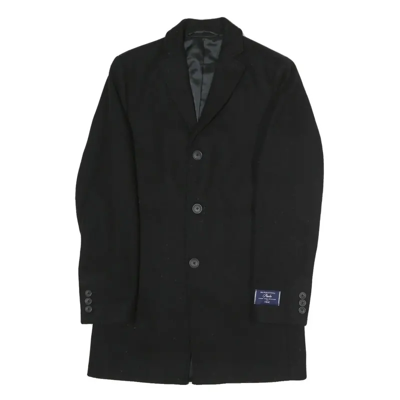 Next Womens Black Wool Jacket S Button Closure Classic Formal Coat 1