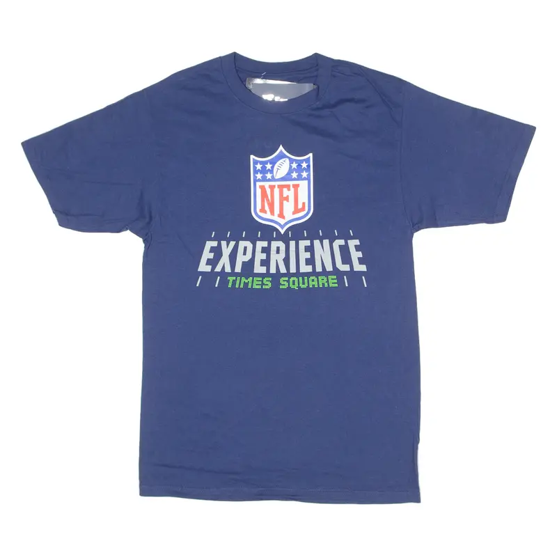 Nfl Experience Times Square Mens T-Shirt Blue Usa Crew Neck S 1