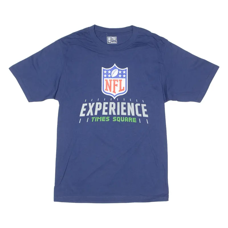 Nfl Experience Times Square Mens T-Shirt Blue Usa Crew Neck S 1