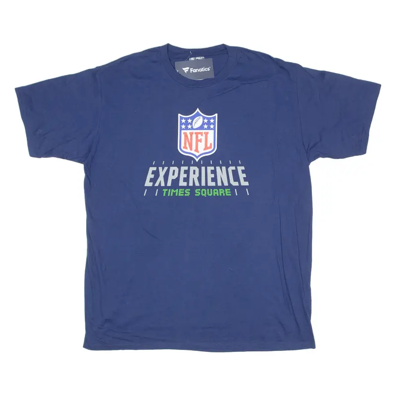 Nfl Experience Times Square Mens T-Shirt Blue Usa Crew Neck Xl 1