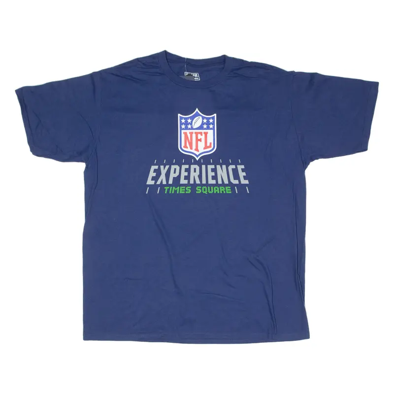 Nfl Experience Times Square Mens T-Shirt Blue Usa Crew Neck Xl 1