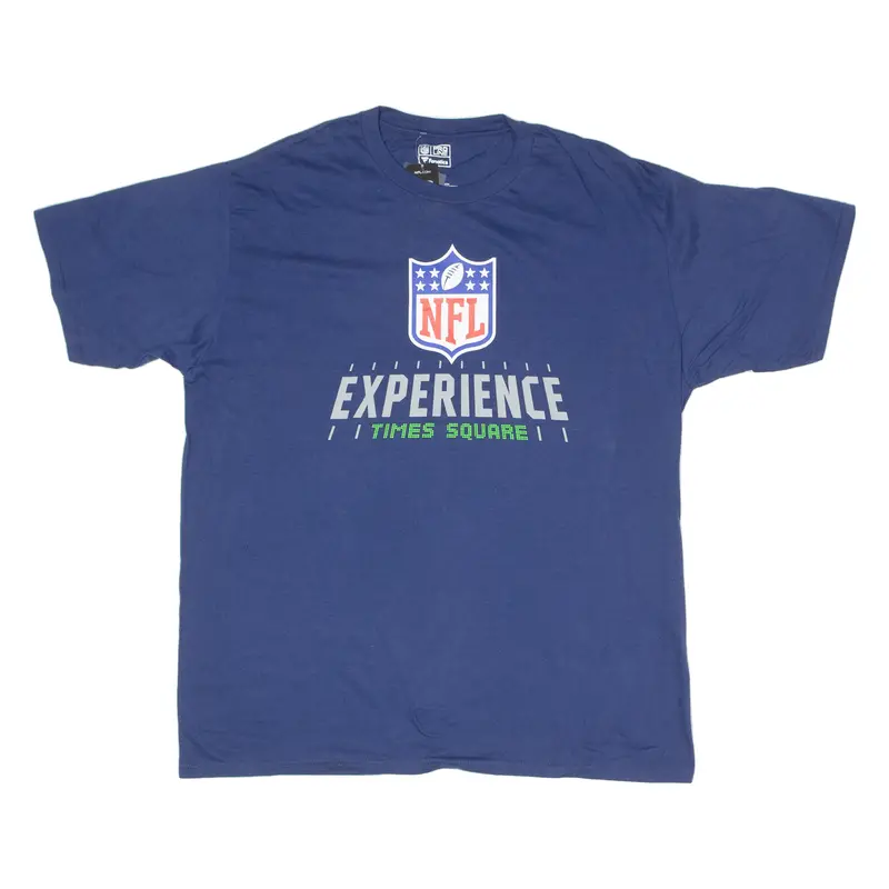 Nfl Experience Times Square Mens T-Shirt Blue Usa Crew Neck Xl 1