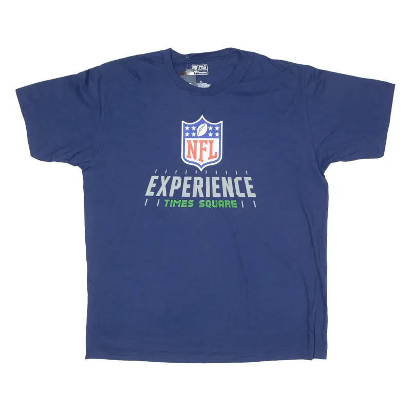 Nfl Experience Times Square Mens T-Shirt Blue Usa Crew Neck Xl 1