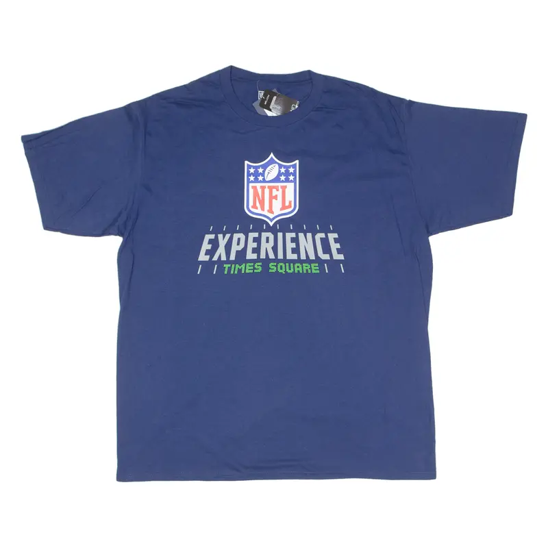 Nfl Experience Times Square Mens T-Shirt Blue Usa Crew Neck Xl 1