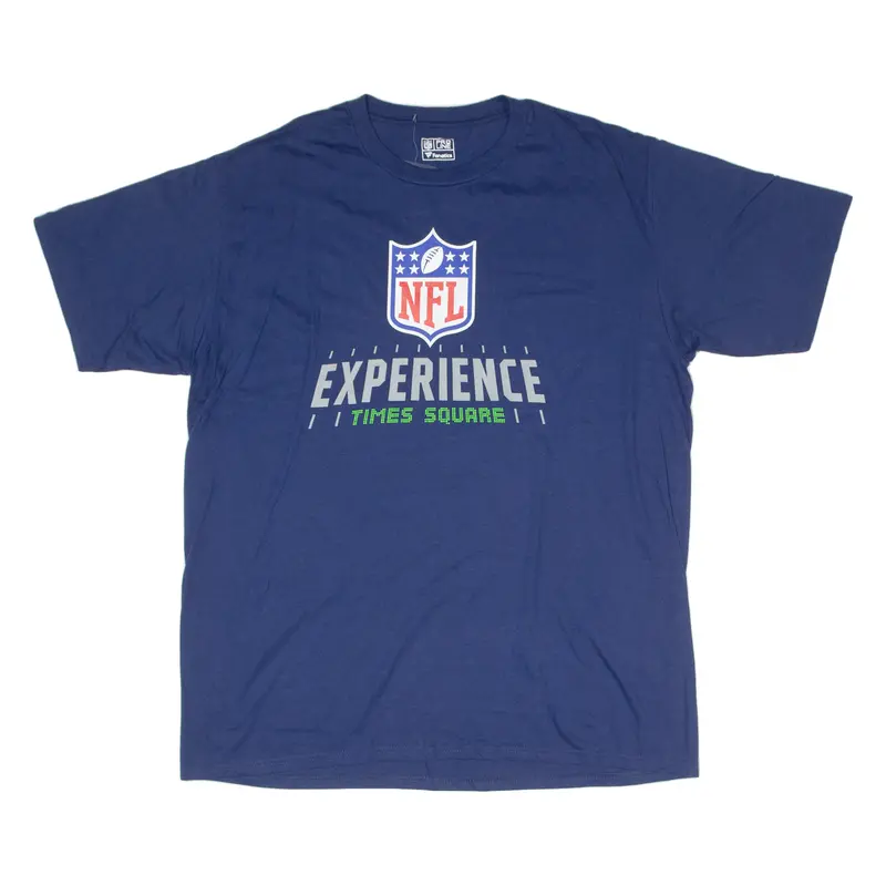 Nfl Experience Times Square Mens T-Shirt Blue Usa Crew Neck Xl 1