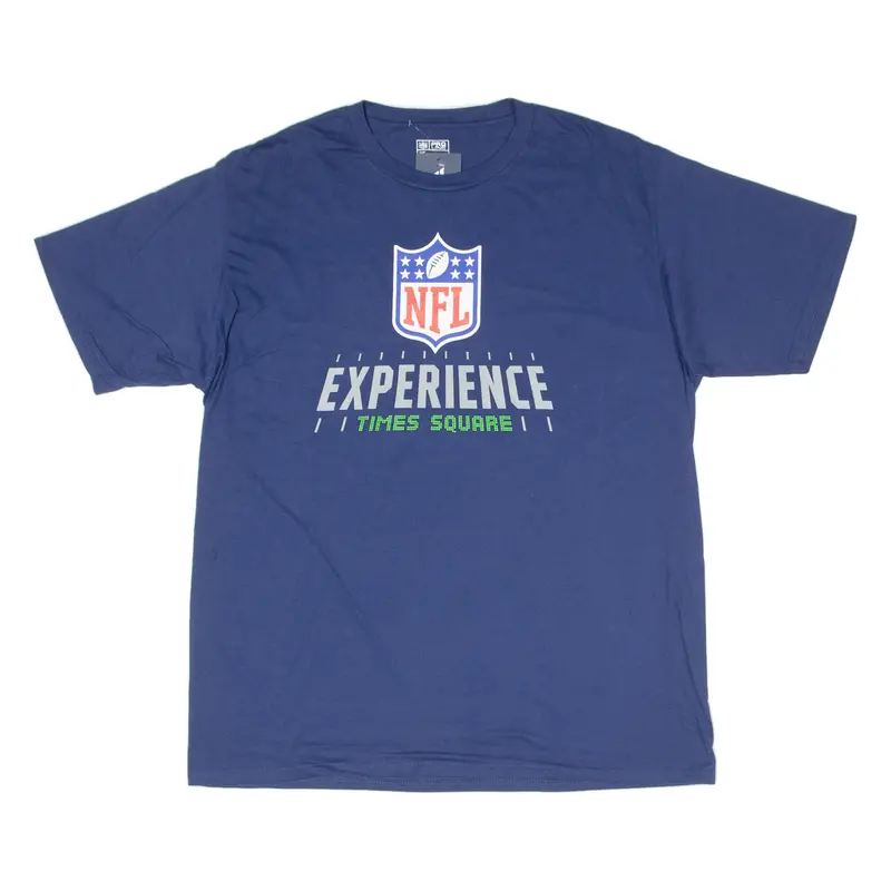 Nfl Experience Times Square Mens T-Shirt Blue Usa Crew Neck Xl 1