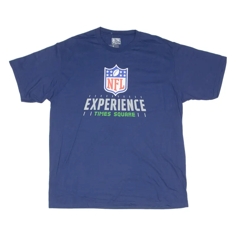 Nfl Experience Times Square Mens T-Shirt Blue Usa Crew Neck Xl 1