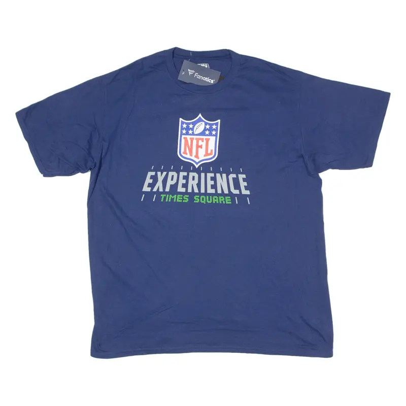 Nfl Experience Times Square Mens T-Shirt Blue Usa Crew Neck Xl 1
