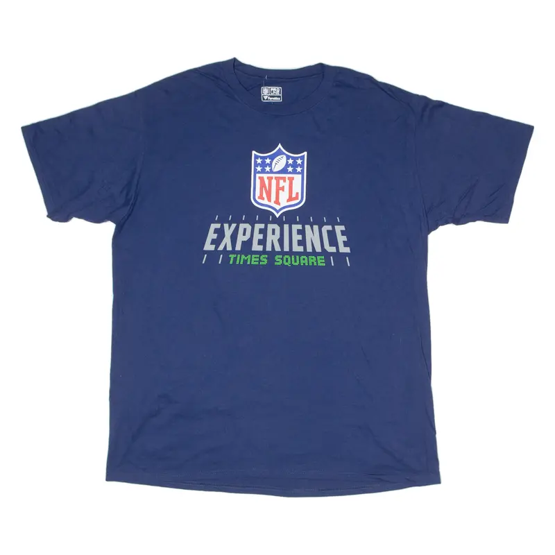 Nfl Experience Times Square Mens T-Shirt Blue Usa Crew Neck Xl 1