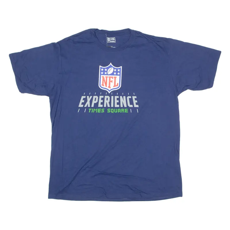 Nfl Experience Times Square Mens T-Shirt Blue Usa Crew Neck Xl 1