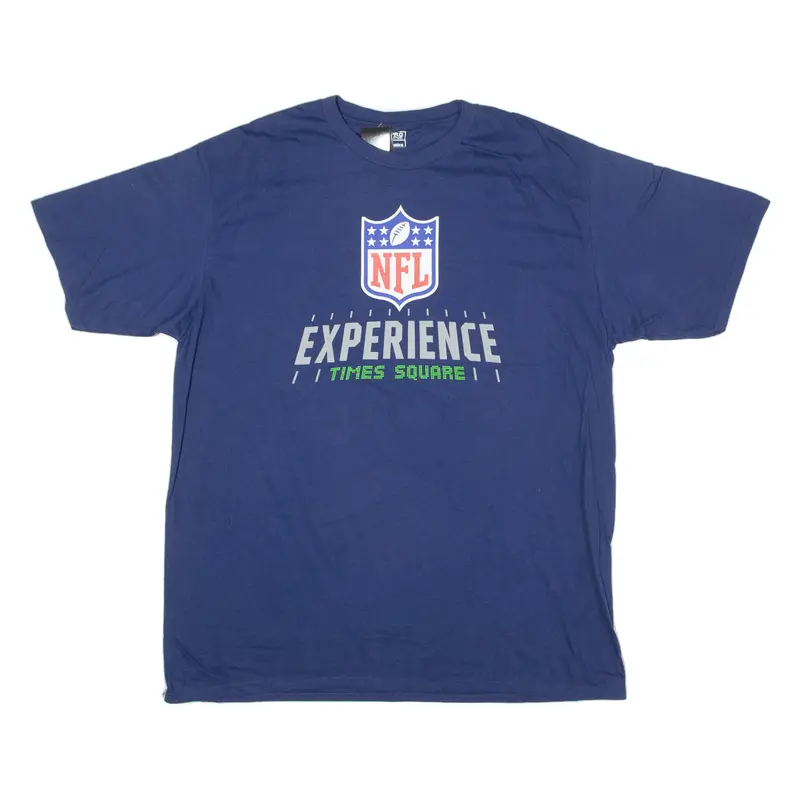 Nfl Experience Times Square Mens T-Shirt Blue Usa Crew Neck Xl 1