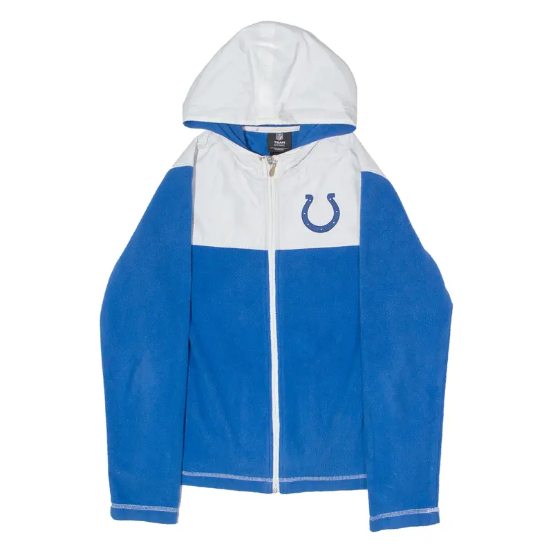 Nfl Indianapolis Colts Womens Fleece Jacket Blue Usa Hooded Colourblock S 1
