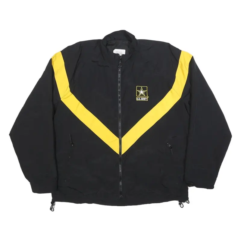 Nib/Mds Mens Black & Yellow U.S. Army Nylon Jacket M Zip Winter Sportswear 1