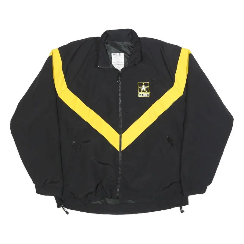 Nib Womens Black & Yellow U.S. Army Zip Nylon Jacket M Casual Outerwear 1