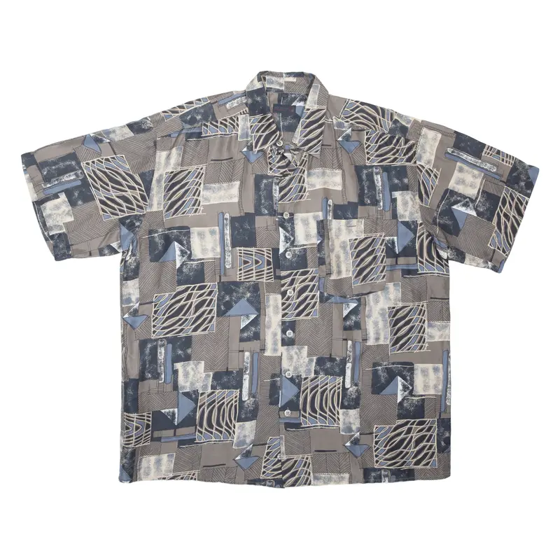 Nick Taylor Mens Shirt Brown Crazy Pattern Xl 1