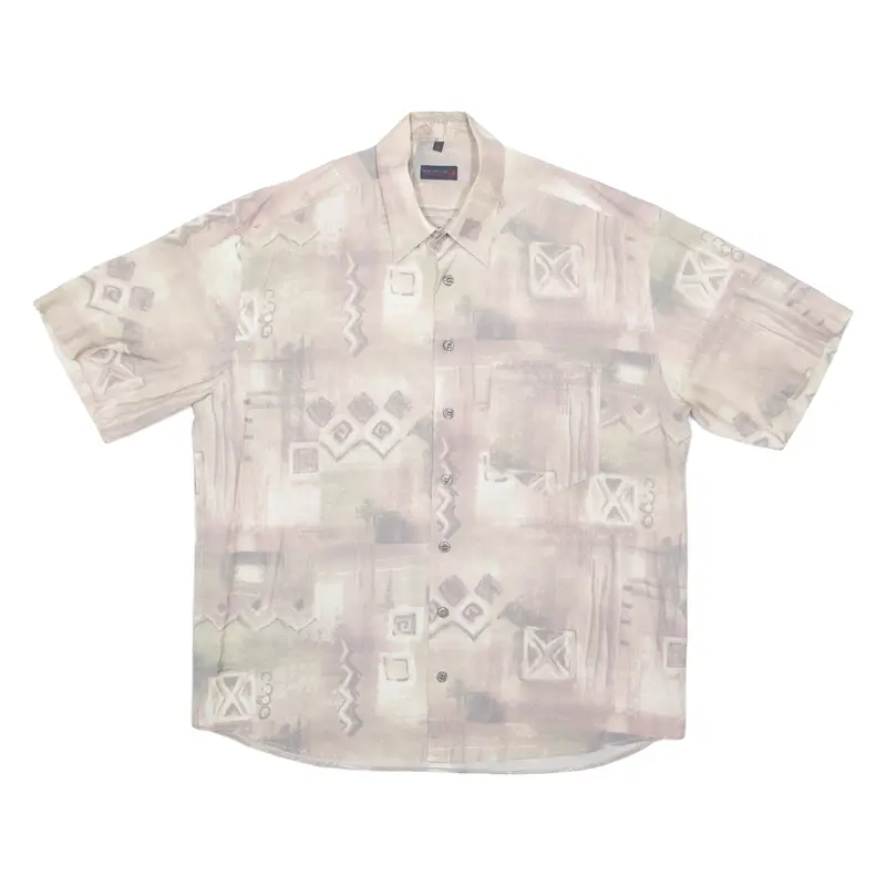 Nick Taylor Mens Shirt Brown Geometric Xl 1
