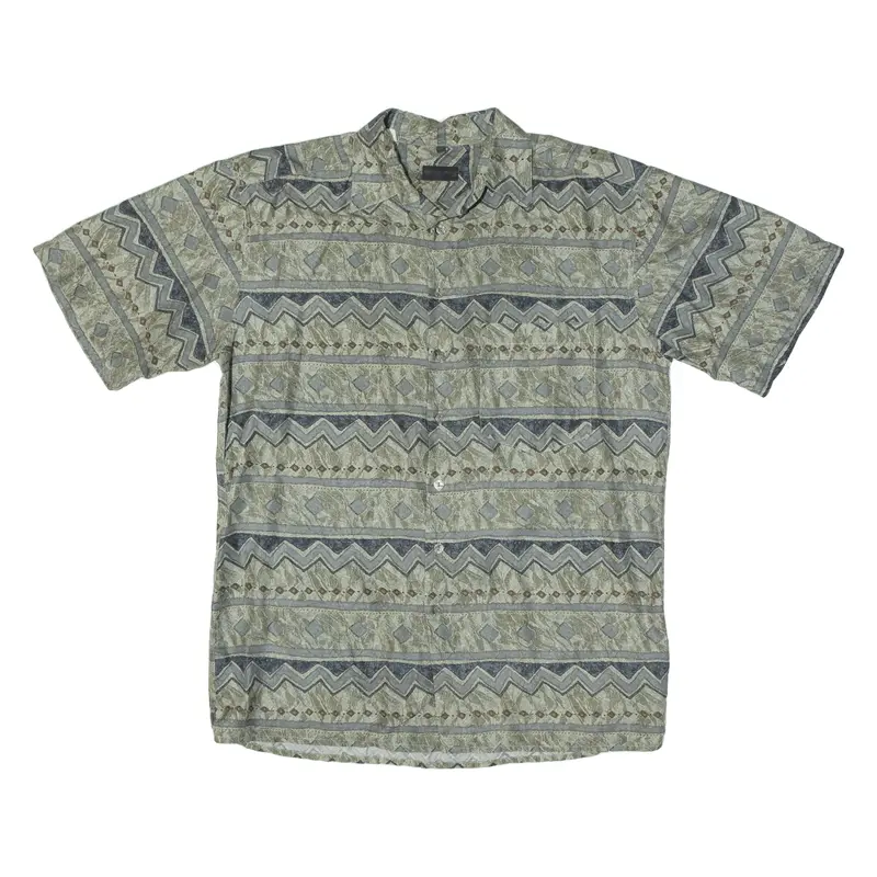 Nick Taylor Mens Shirt Green Crazy Pattern M 1