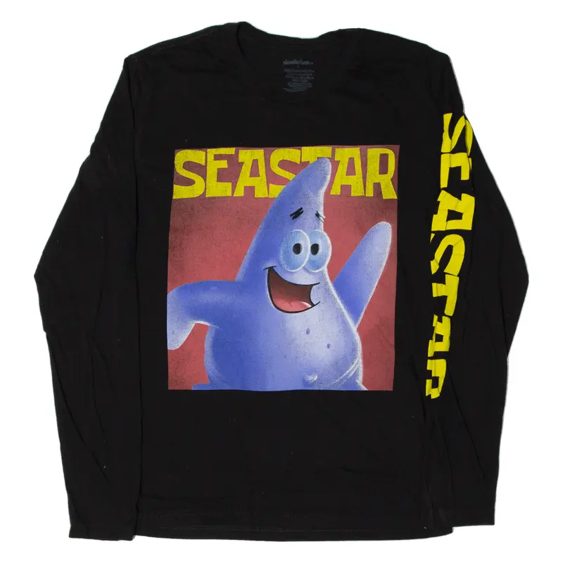 Nickelodeon Mens T-Shirt Black Long Sleeve S 1