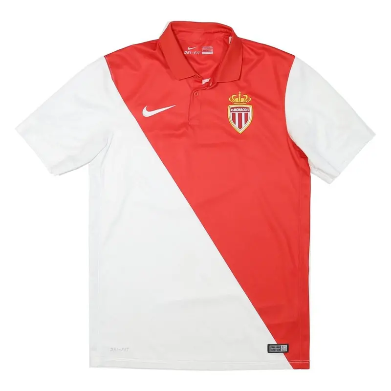 Nike As Monaco 2014-15 Home Mens Red & White Football Shirt S Short Sleeve 1