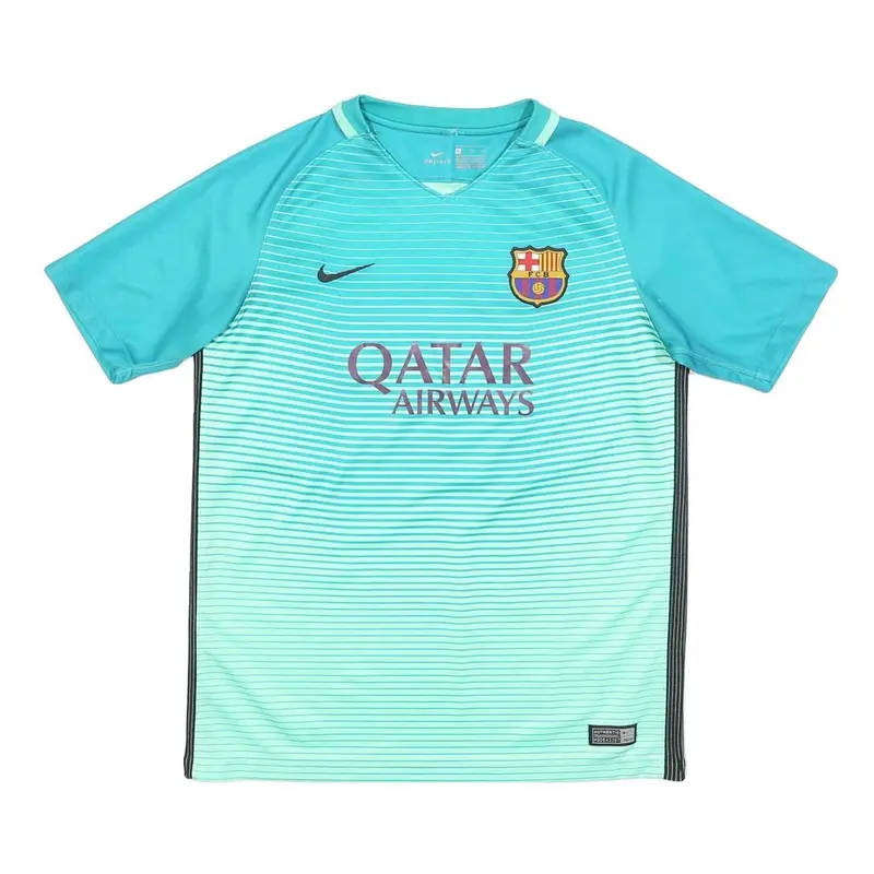 Nike Barcelona 2016-17 Boys Blue Football Third Shirt Xl Short Sleeve V-Neck 1