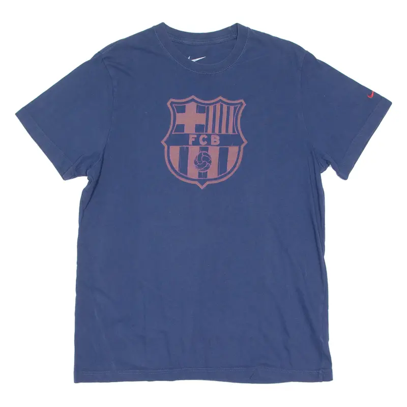 Nike Barcelona Fc Mens T-Shirt Blue Crew Neck Xl 1