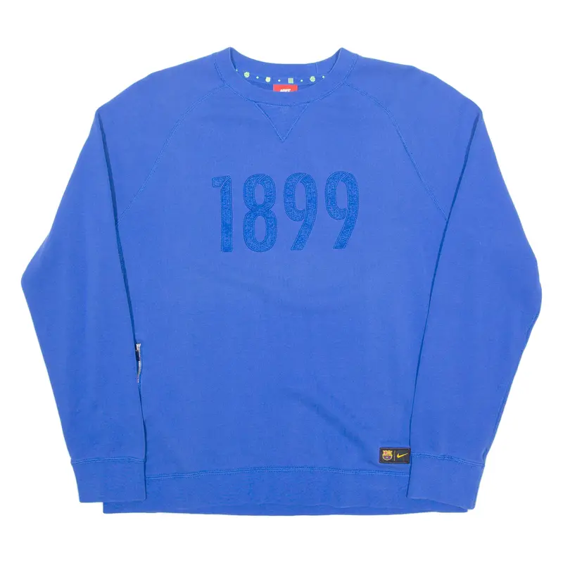Nike Barcelona Fc Womens Sweatshirt Blue Crew Neck L 1