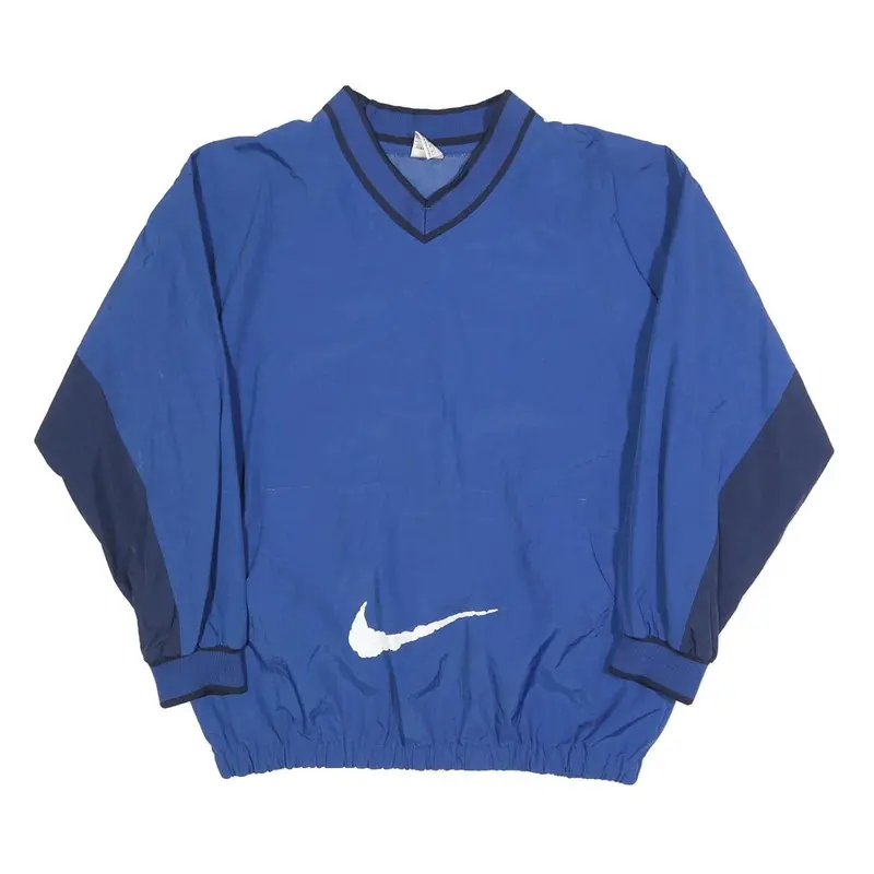 Nike Boys Blue & Navy V-Neck Xl Sweatshirt Pullover Swoosh Logo Sportswear 1