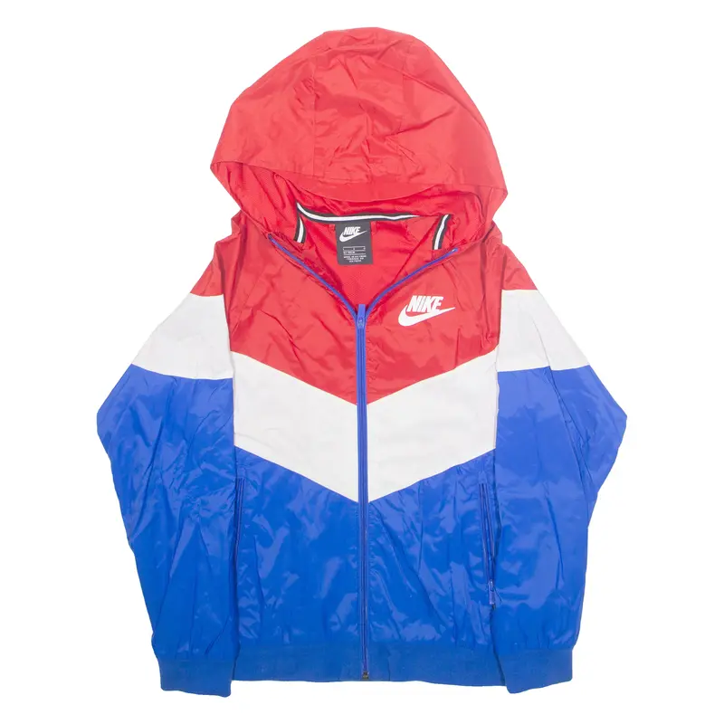Nike Boys Jacket Blue Nylon Hooded L 1