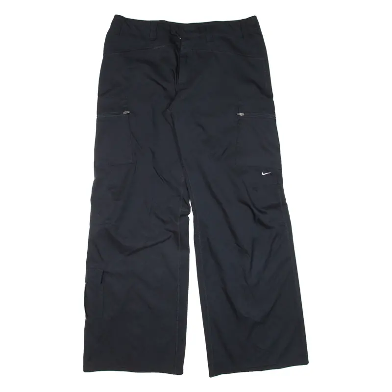 Nike Cargo Womens Track Pants Black Wide-Leg M W32 L30 1