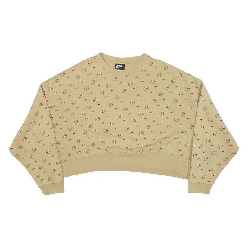 Nike Cropped Womens Sweatshirt Beige M 1