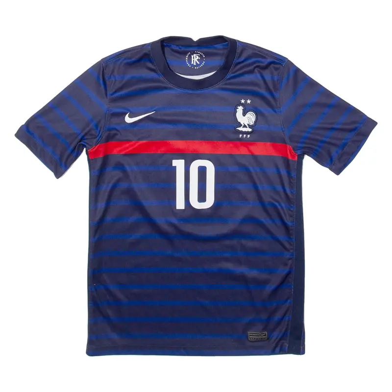 Nike France Boys Football Shirt Jersey Blue Xl 1