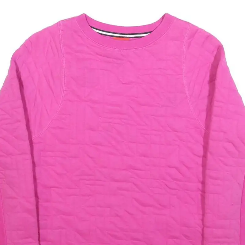 Nike Girls Pink Crew Neck Xl Sweatshirt Polyester Blend Quilted Panel Design 2