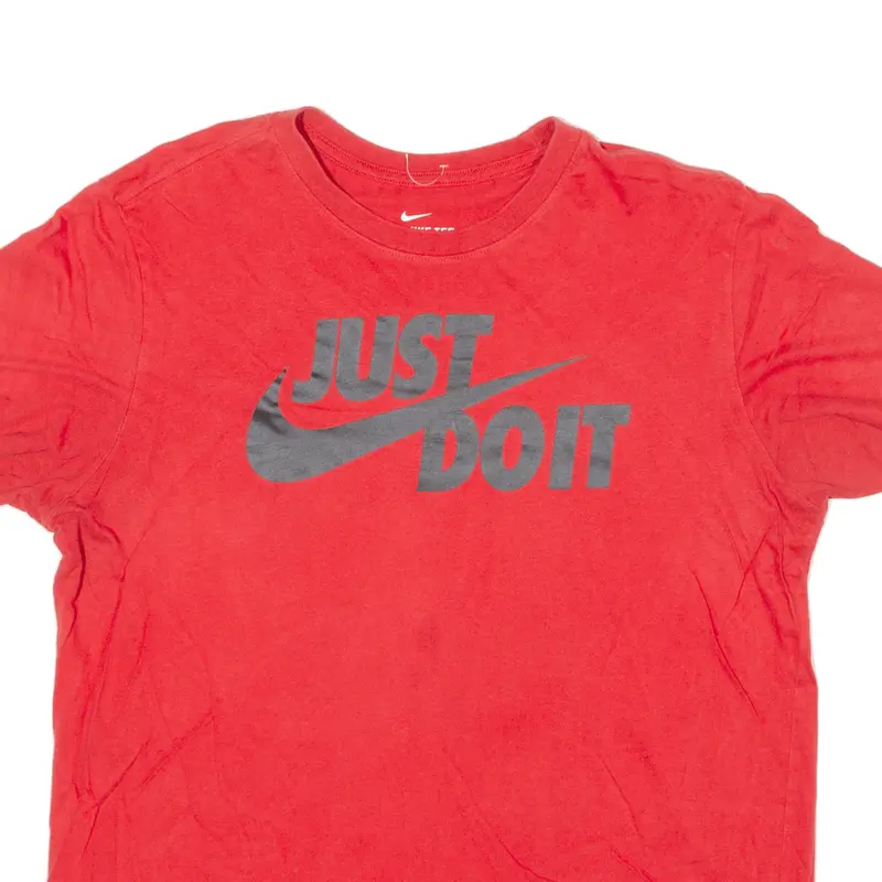 Nike Just Do It. Swoosh Mens T-Shirt Red Crew Neck M 2