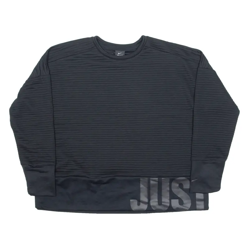 Nike Lightweight Womens Sweatshirt Black Crew Neck L 1