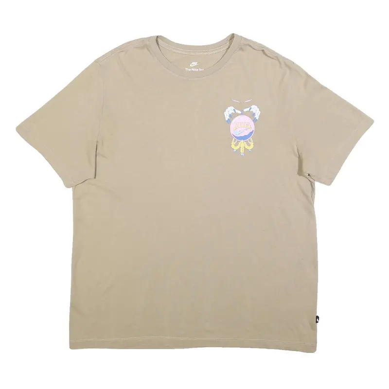 Nike Mens Beige Graphic T-Shirt Xl Short Sleeve Crew Neck Cotton Casual 1