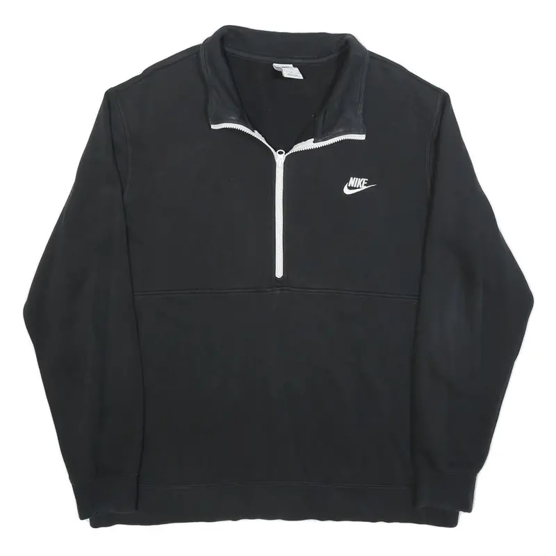 Nike Mens Black 1/4 Zip Xl Sweatshirt Logo Sportswear Casual Pullover 1