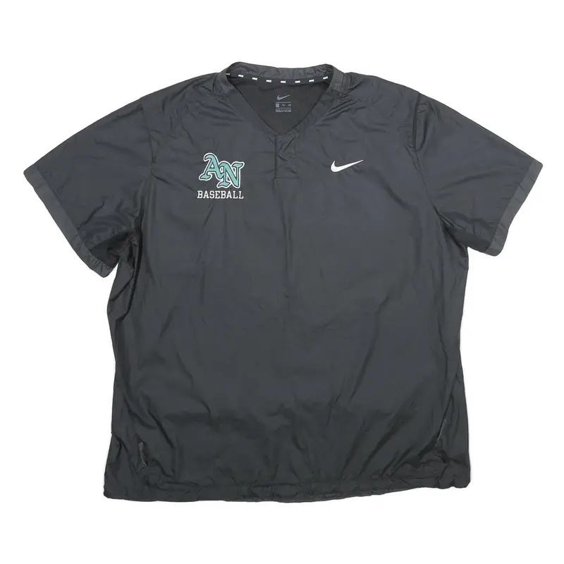 Nike Mens Black An Baseball V-Neck 2Xl Polyester Pullover Sweatshirt 1