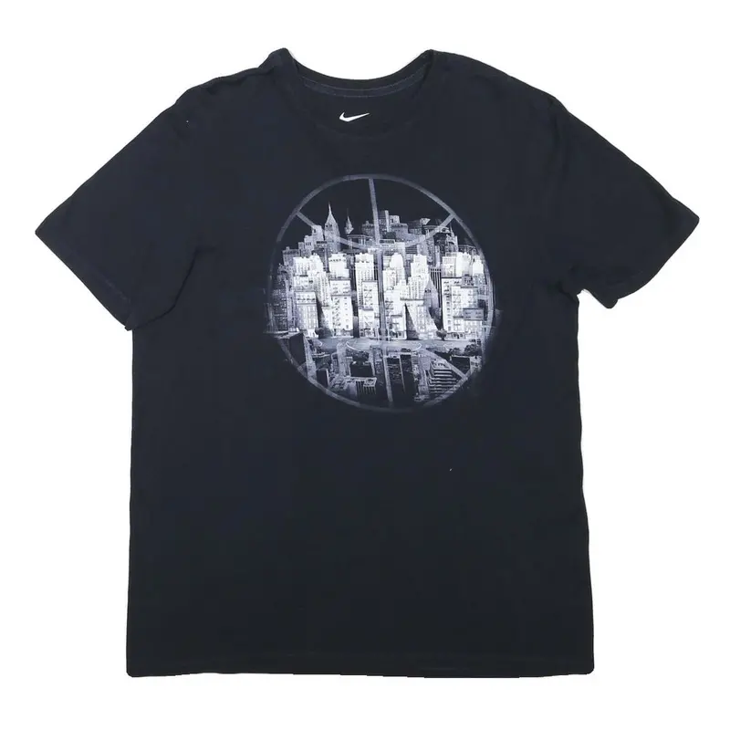 Nike Mens Black Cotton Blend Graphic T-Shirt L Short Sleeve Crew Neck Urban 1
