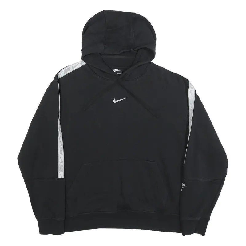 Nike Mens Black Cotton Blend Hoodie Xl Swoosh Logo Pullover Sportswear 1