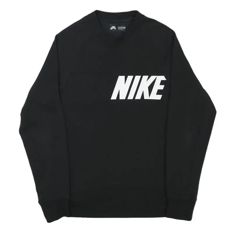 Nike Mens Black Crew Neck S Sportswear Logo Sweatshirt Pullover 1
