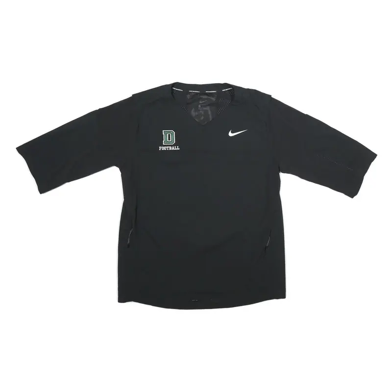 Nike Mens Black Football V-Neck L Polyester Sweatshirt Short Sleeve Sportswear 1