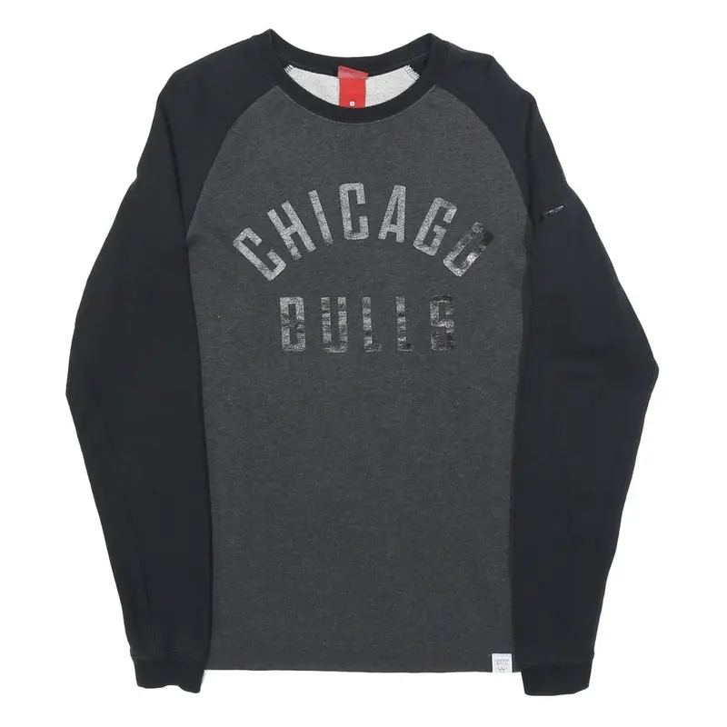 Nike Mens Black & Grey Chicago Bulls Crew Neck S Cotton Blend Sweatshirt 1